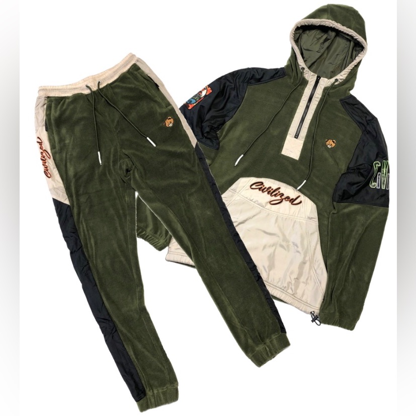 Civilized Polar Fleece Set W/ Nylon Trim Style: Cv5069-5070 Color: Olive